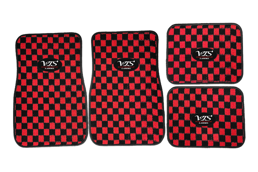 VTS - CHECKERED FLOOR MATS RED