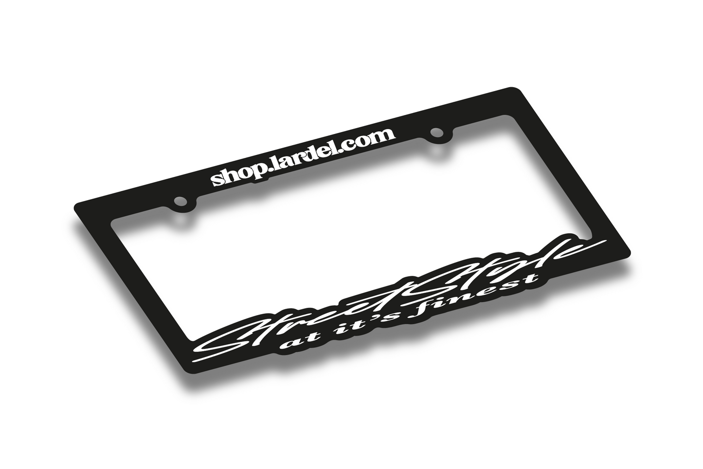 WHITE STREET STYLE LICENSE PLATE FRAME